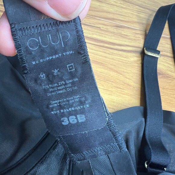 CUUP The Balconette‎ Mesh Bra Size 36B Black Underwire Sheer NEW - Picture 6 of 6